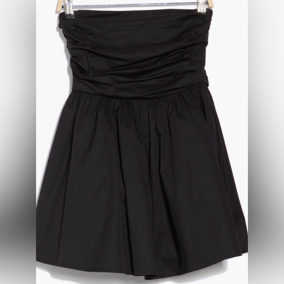 Lush Brand Black Strapless Dress w/ Pleated Bodice & Back Bow Size S - Picture 3 of 5
